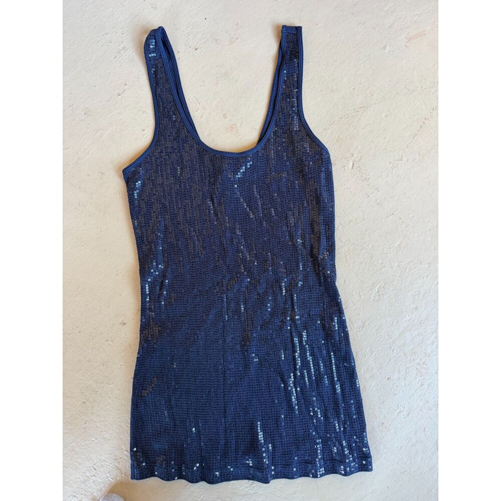 Express Blue Sequin Top